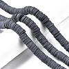 Flat Round Handmade Polymer Clay Beads CLAY-R067-12mm-41-5