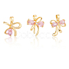 12Pcs 3 Style Brass Micro Pave Cubic Zirconia Pendants KK-BBC0019-52-6