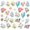  28Pcs 14 Styles Flower Theme Embroidered Cloth Patch PATC-PH0001-32-1
