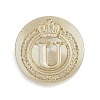 Golden Tone Crown Initial Wax Seal Brass Stamp Heads AJEW-A065-01U-1