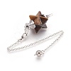 Natural Tiger Eye Dowsing Pendulums KK-F756-08C-2