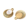 304 Stainless Steel Natural White Shell Pendants STAS-L288-07G-02-2