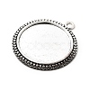 Flat Round Tibetan Style Pendant Cabochon Settings TIBE-C067-01AS-NR-2
