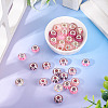 30Pcs Printed Transparent Resin European Beads RESI-TADJ0001-03C-4