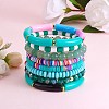 8Pcs 6 Style Synthetic Imperial Jasper & GLass Beaded Stretch Bracelets Set BJEW-SW00086-05-4