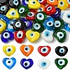 40Pcs 8 Colors Handmade Evil Eye Lampwork Beads Strands LAMP-YW0004-27-1