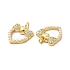 Rack Plating Brass Micro Pave Clear Cubic Zirconia Pendants KK-A177-26G-3