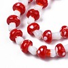 Autumn Theme Mushroom Handmade Lampwork Beads Strands X-LAMP-R116-13A-3