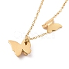 Ion Plating(IP) 304 Stainless Steel 3D Butterfly Pendant Necklace for Women NJEW-A004-27G-3