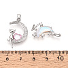 Brass Micro Pave Cubic Zirconia and Glass Pendants KK-T072-61P-3