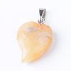 Natural Topaz Jade Pendants with Brass Findings G-R390-11-1