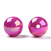UV Plating Rainbow Iridescent Acrylic Beads PACR-D070-01M-2