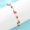 Alloy Enamel & Glass Link Chain Bracelets BJEW-A156-05G-1
