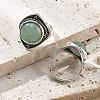 Natural Green Aventurine Adjustable Rings G-P560-03AS-03-2