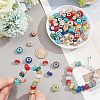 Nbeads 100Pcs 2 Style Polymer Clay Rhinestone & Resin European Large Hole Beads with Silver Color Plated Brass Cores FPDL-NB0001-04-3