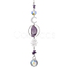 Rough Raw Natural Amethyst Nuggets Hanging Ornaments HJEW-JM01839-02-1