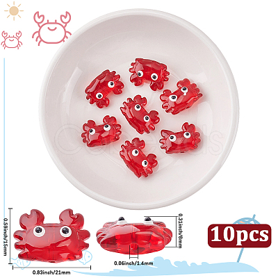 10Pcs Glass Enamel Beads LAMP-PA0001-44B-1