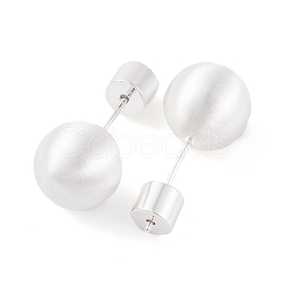 Round Ball Drawbench Brass Ear False Plugs for Women LS-EJEW-G391-24D-S-1