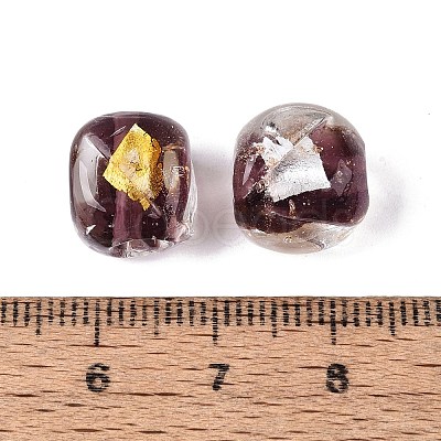 Handmade Gold & Silver Foil Glass Beads FOIL-Q003-01H-1