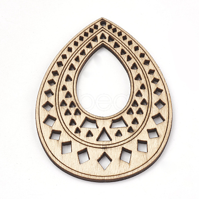 Undyed Wood Big Pendants WOOD-T008-39-1