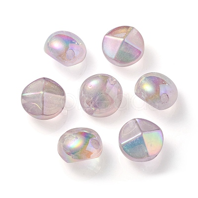 UV Plating Luminous Transparent Acrylic Beads OACR-P010-05C-1