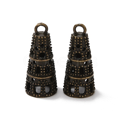 Rack Plating Cone Brass Pendants KK-F873-16AB-1