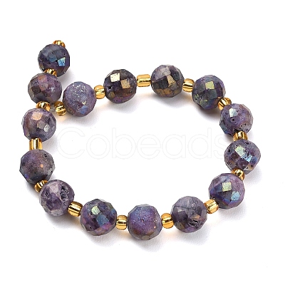 Electroplated Natural Druzy Geode Crystal Beads Strands G-F833-P01-10mm-02-1