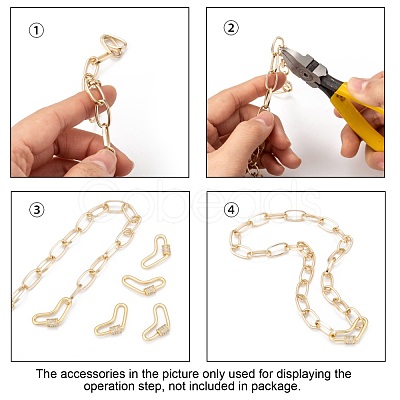 Brass Micro Pave Cubic Zirconia Screw Carabiner Lock Charms ZIRC-G160-60G-1