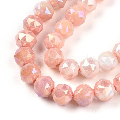 Anti-Tarnish Electroplate Glass Beads Strands X-GLAA-N010-8mm-08-1