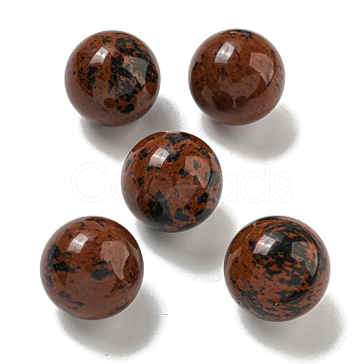 Natural Mahogany Obsidian Round Ball Figurines Statues for Home Office Desktop Decoration G-P532-02A-29-1