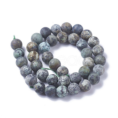 Natural African Turquoise(Jasper) Beads Strands G-D809-01-4mm-1