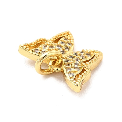 Rack Plating Brass Micro Pave Cubic Zirconia Charms KK-K270-35G-1