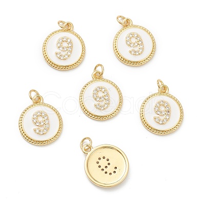 Brass Micro Pave Clear Cubic Zirconia Charms ZIRC-I052-16G-09-1
