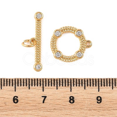SHEGRACE Brass Micro Pave Clear Cubic Zirconia OT Toggle Claps XGRQ5K475-830G-1