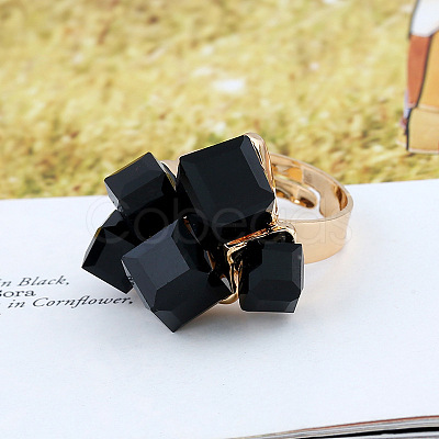 Alloy Glass Finger Rings for Women WG419E2-02-1