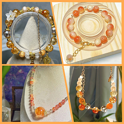 DIY Round Imitation Acrylic Pearl and Glass Beads Jewelry Making Finding Kits DIY-SP0002-78C-1