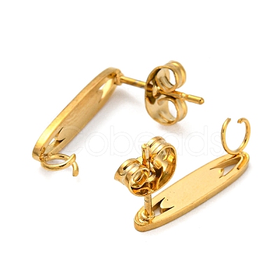 Ion Plating(IP) 304 Stainless Steel Stud Earring Findings STAS-H180-09G-1