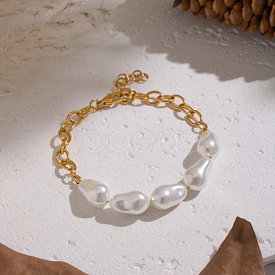 Elegant Natural Pearl Beads Link Bracelets ZR4711-1