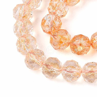 Crackle Transparent Glass Beads Strands X1-GLAA-N063-8mm-07-1