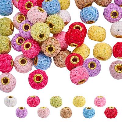 50Pcs 10 Colors Polyester European Beads FIND-SZ0019-29-1