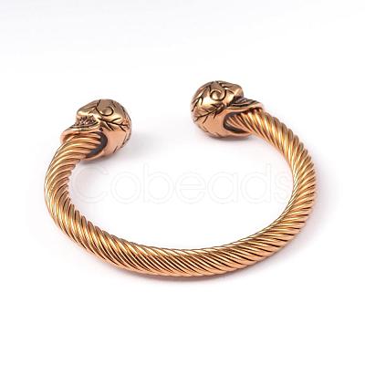 316 Surgical Stainless Steel Cuff Bangles BJEW-K115-02-1