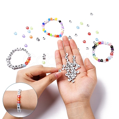 800Pcs 4 Style Acrylic Beads MACR-YW0001-17-1