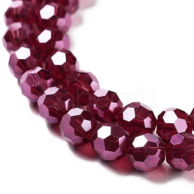 Electroplate Transparent Glass Beads Strands EGLA-A035-T6mm-A02-1