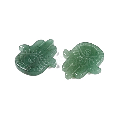 Natural Green Aventurine Hamsa Hand with Eye Figurines DJEW-N003-04H-1