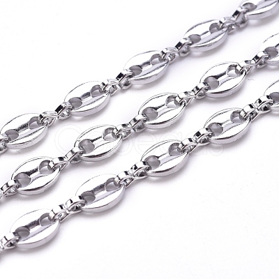 Tarnish Resistant 304 Stainless Steel Coffee Bean Chains CHS-G011-14P-1