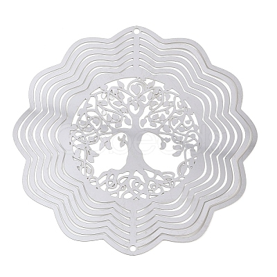 201 Stainless Steel 3D Rotating Hanging Wind Spinner STAS-B122-01P-04-1