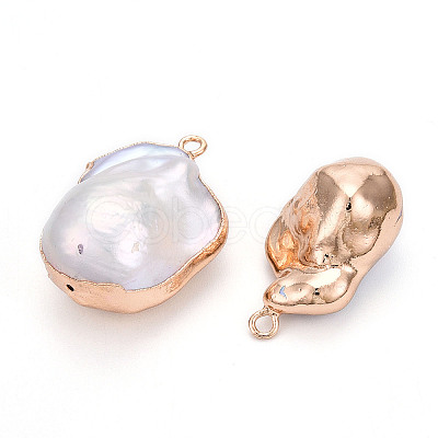 Electroplated Natural Keshi Pearl Pendants PEAR-S019-05D-02-1