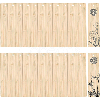24Pcs Blank Bamboo Bookmark FIND-BC0003-45A-1