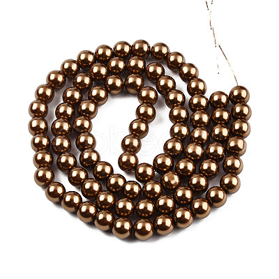 Baking Paint Pearlized Glass Pearl Round Bead Strands HY-Q003-6mm-30-1