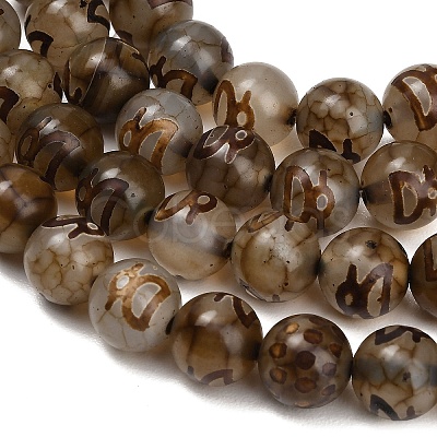 Tibetan Style dZi Beads Strands GG-CBA4812-B07-10MM-1